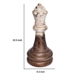 Tabletop Decor- King Chess Piece- Bronze and White Magnesium 21 Inch