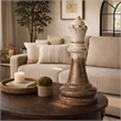 Tabletop Decor- King Chess Piece- Bronze and White Magnesium 21 Inch
