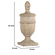 Chester Finial Tabletop Decor- Whitewashed Beige Polyresin- 22 Inch