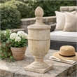 Chester Finial Tabletop Decor- Whitewashed Beige Polyresin- 22 Inch