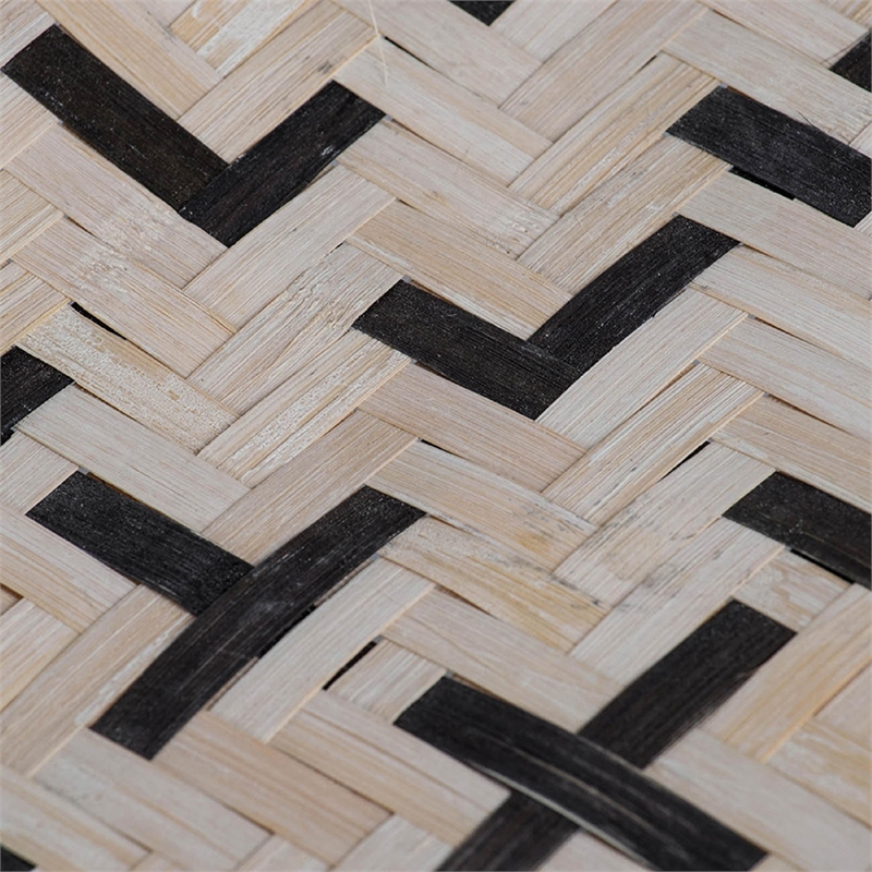 Mona Organic Wash Trays Set of 2- White Black Bamboo Woven Patterns