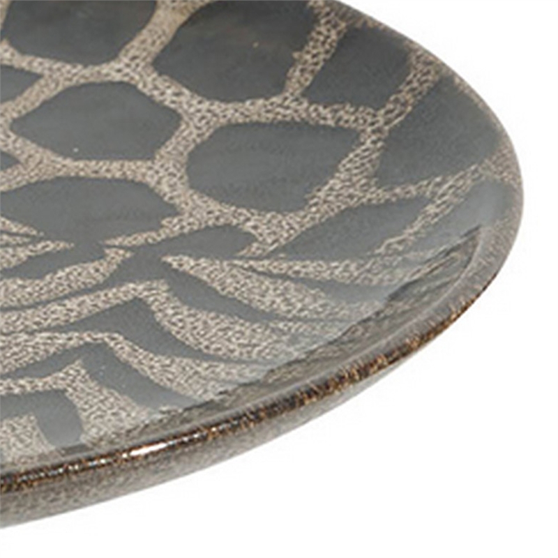 Decorative Plate- Animal Print Design- Brown and Black Ceramic- 16 Inch