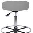 Fea Medical Drafting Stool- Round Gray Vinyl- Chrome Footring