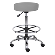 Fea Medical Drafting Stool- Round Gray Vinyl- Chrome Footring