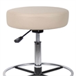Fea Medical Drafting Stool- Round Beige Vinyl- Chrome Footring
