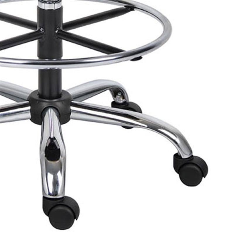Fea Medical Drafting Stool- Round Beige Vinyl- Chrome Footring