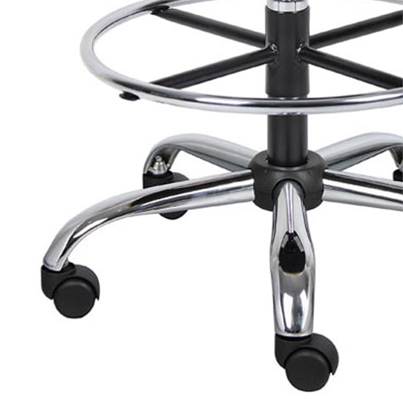 Fea Medical Drafting Stool- Round Beige Vinyl- Chrome Footring