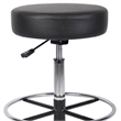 Fea Medical Drafting Stool- Round Black Vinyl- Chrome Footring