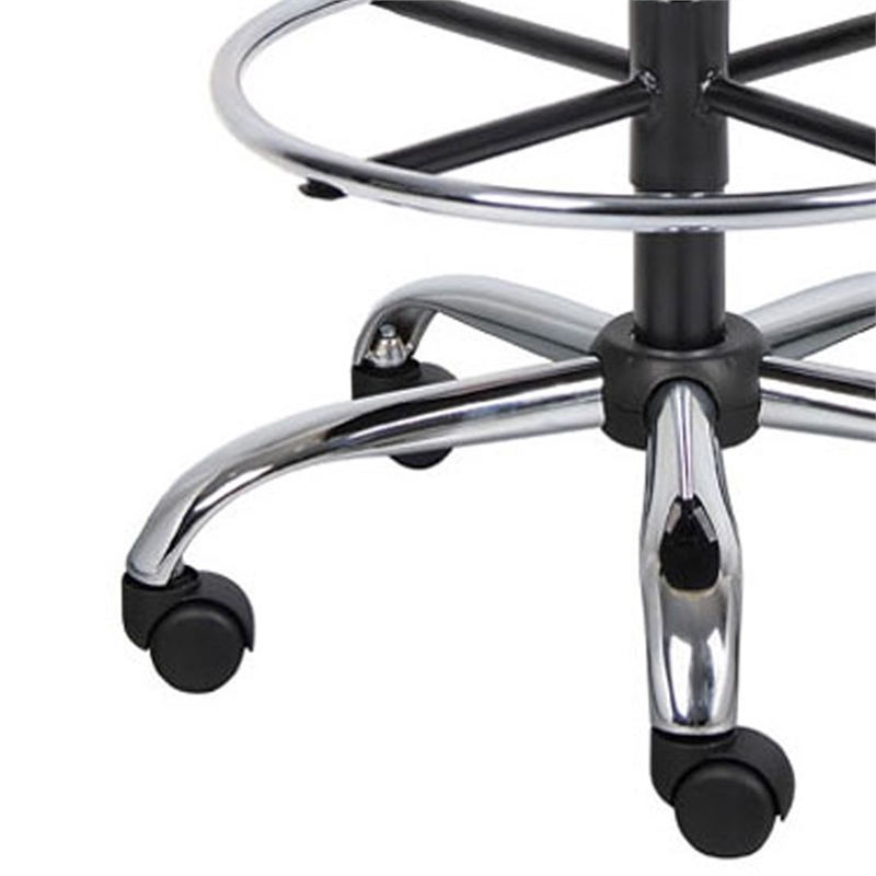 Fea Medical Drafting Stool- Round Black Vinyl- Chrome Footring