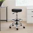 Fea Medical Drafting Stool- Round Black Vinyl- Chrome Footring