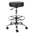 Fea Medical Drafting Stool- Round Black Vinyl- Chrome Footring