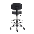 Fea Medical Drafting Stool- Black Vinyl- Low Back and Padded Seat- Chrome