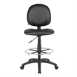 Zem Drafting Stool with Footring- Black Vinyl Contoured Back & Seat