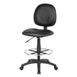 Zem Drafting Stool with Footring- Black Vinyl Contoured Back & Seat