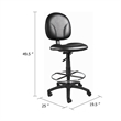 Zem Drafting Stool with Footring- Black Vinyl Contoured Back & Seat