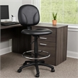 Zem Drafting Stool with Footring- Black Vinyl Contoured Back & Seat