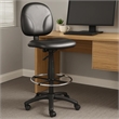 Zem Drafting Stool with Footring- Black Vinyl Contoured Back & Seat