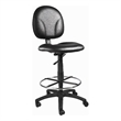 Zem Drafting Stool with Footring- Black Vinyl Contoured Back & Seat