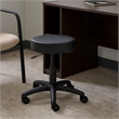 Swivel Stool with 18-23 Inch Adjustable Height- Round Black Vinyl Seat
