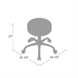 Fea Medical Swivel Stool- Round Beige Padded Seat- Rolling Chrome Base