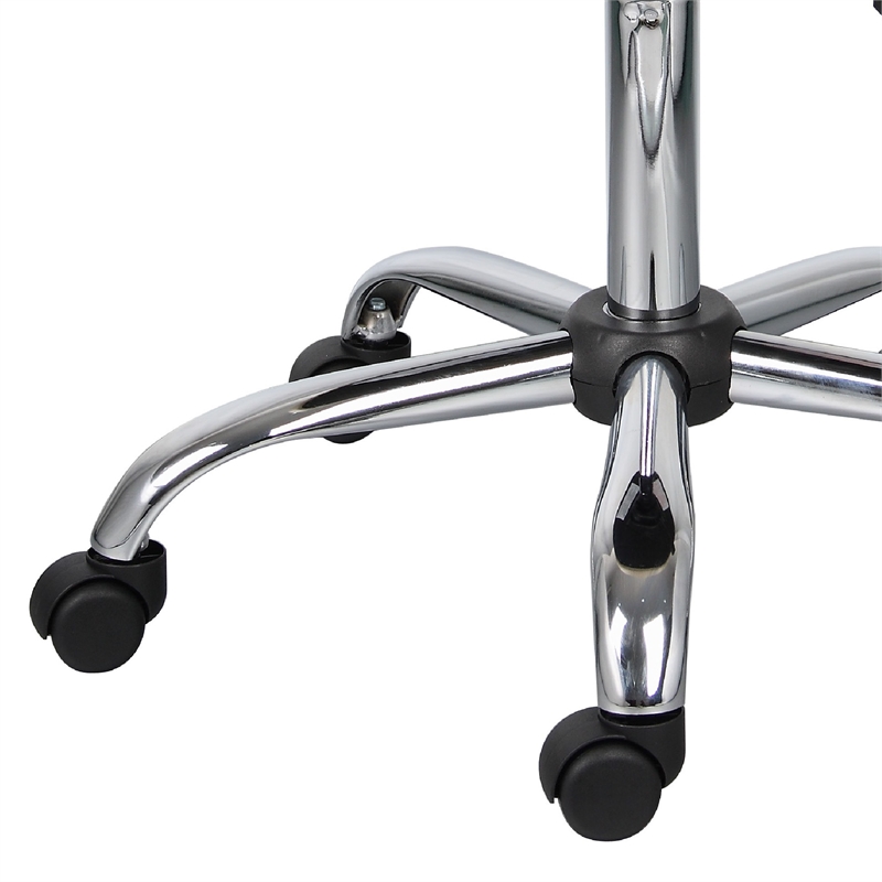 Fea Medical Swivel Stool- Round Black Padded Seat- Rolling Chrome Base