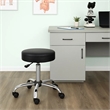 Fea Medical Swivel Stool- Round Black Padded Seat- Rolling Chrome Base