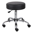 Fea Medical Swivel Stool- Round Black Padded Seat- Rolling Chrome Base