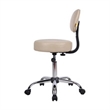 Fea Rolling Medical Swivel Stool- Round Beige Padded Seat- Low Back