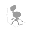 Fea Rolling Medical Swivel Stool- Round Beige Padded Seat- Low Back