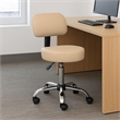 Fea Rolling Medical Swivel Stool- Round Beige Padded Seat- Low Back
