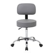 Fea Medical Drafting Swivel Stool- Round Gray Padded Seat & Low Back