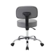 Fea Medical Drafting Swivel Stool- Round Gray Padded Seat & Low Back
