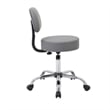 Fea Medical Drafting Swivel Stool- Round Gray Padded Seat & Low Back