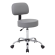 Fea Medical Drafting Swivel Stool- Round Gray Padded Seat & Low Back