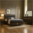 Lito 4pc Complete Queen Bedroom Set- Gray Upholstery- Footboard Drawers