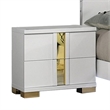 Yoki 5pc Queen Bedroom Set w Underbed LED- White and Gold- 2 Nightstands