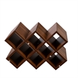 Wall Mounted Bar- 3 Tier Bottle Wine Rack- Glass Holder- Walnut Brown