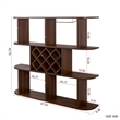 Wall Mounted Bar- 3 Tier Bottle Wine Rack- Glass Holder- Walnut Brown