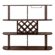 Wall Mounted Bar- 3 Tier Bottle Wine Rack- Glass Holder- Walnut Brown