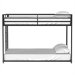 Ady Low Profile Full Over Full Bunk Bed with Ladder- Black Metal Frame