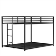 Ady Low Profile Full Over Full Bunk Bed with Ladder- Black Metal Frame