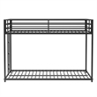 Ady Low Profile Full Over Full Bunk Bed with Ladder- Black Metal Frame