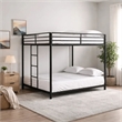 Ady Low Profile Full Over Full Bunk Bed with Ladder- Black Metal Frame