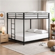 Ady Low Profile Full Over Full Bunk Bed with Ladder- Black Metal Frame