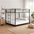 Ady Low Profile Full Over Full Bunk Bed with Ladder- Black Metal Frame