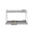 Ady Low Profile Twin Over Full Bunk Bed with Ladder- White Metal Frame