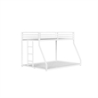 Ady Low Profile Twin Over Full Bunk Bed with Ladder- White Metal Frame