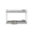Ady Low Profile Twin Over Twin Bunk Bed with Ladder- White Metal Frame