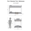 Ady Low Profile Twin Over Twin Bunk Bed with Ladder- White Metal Frame