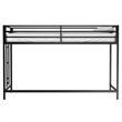 Ady Twin Size Loft Bed with Ladder and Guardrails- Black Metal Frame
